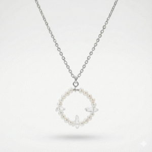 Collier Femme "SOLA" – Pureté Nacre & Cercle de Lumière