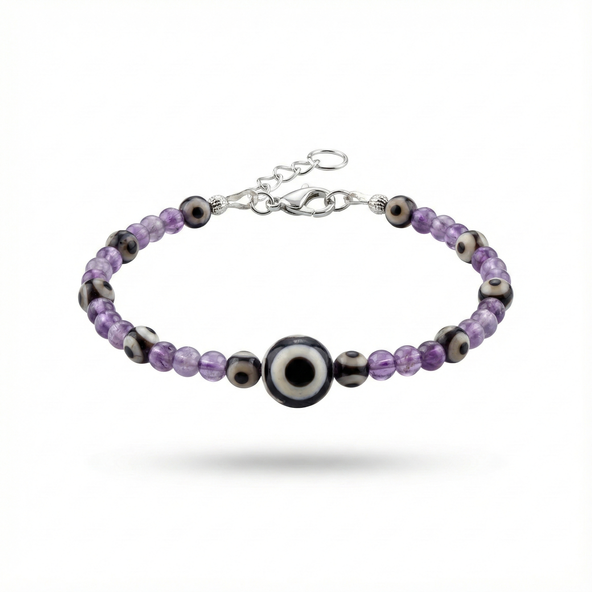 Bracelet Femme "IBANE" – Regard Protecteur & Sérénité Violette