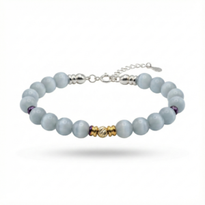 Bracelet Femme "CELESTE" – Pureté Lunaire & Sélénite