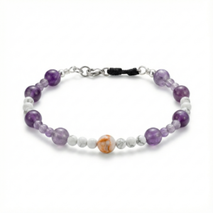 Bracelet "MOUKA" – Sérénité Violette & Argent